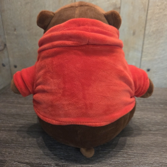 We Bare Bears Grizzly Plush In Red Removable Hood Cartoon Plush Teddy Bear - Picture 4 of 5